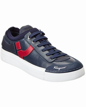 debossed - finish - design shoes Ferragamo Notion 2 Leather Sneaker