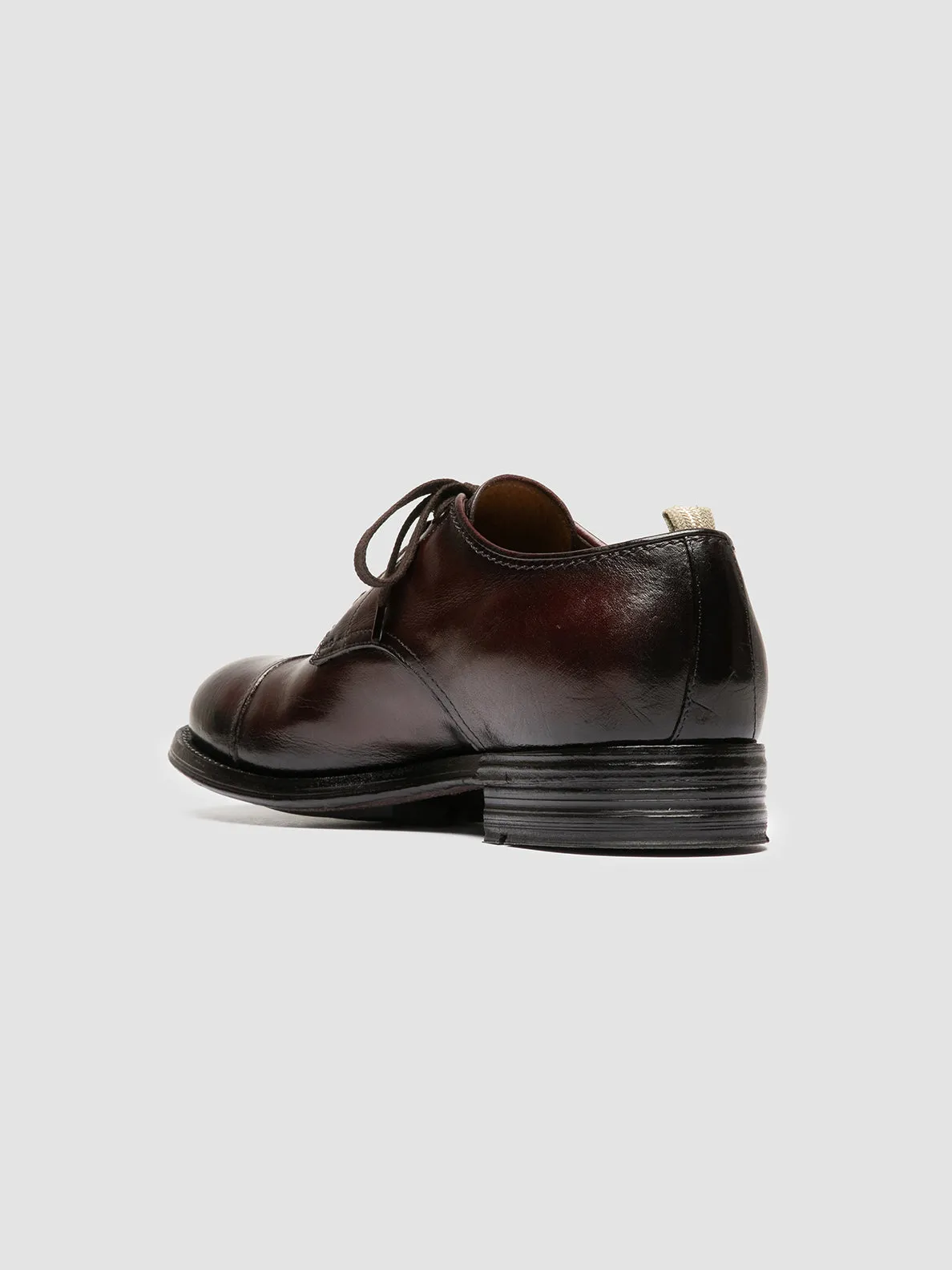 ADMIRAL 008 - Burgundy Leather Derby Shoes winter warmth Formal Wear