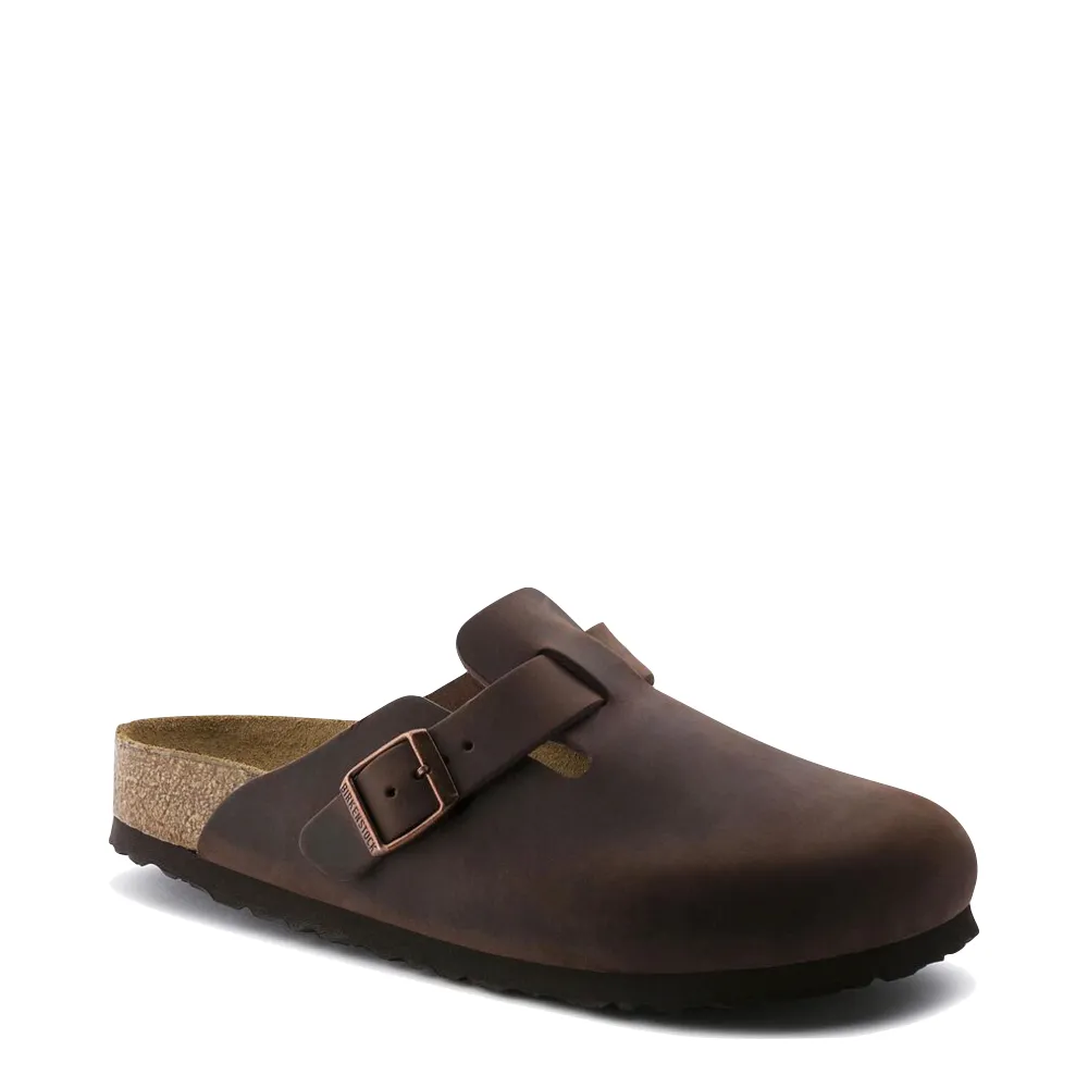 Comfortable Cushion Birkenstock Boston Soft Footbed Oiled Leather Clog in Habana Brown