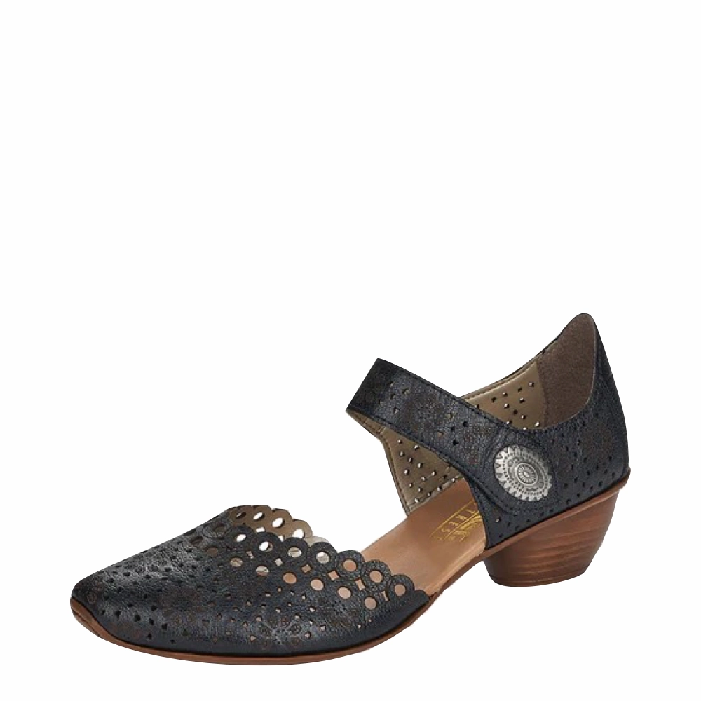 Wedding Mode Trendy Footwear Rieker Women's Mirjam 53 Heeled Mary Jane in Black