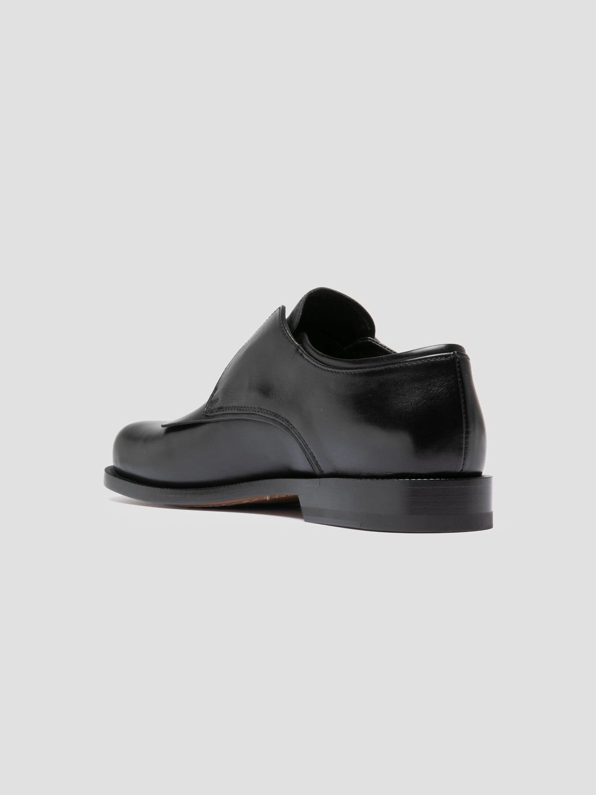 Flat Surface Form Shade EMERALD 003 - Black Leather Derby Shoes