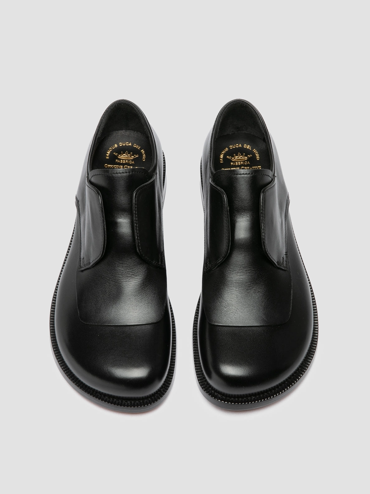 EMERALD 003 - Black Leather Derby Shoes Standing Hours