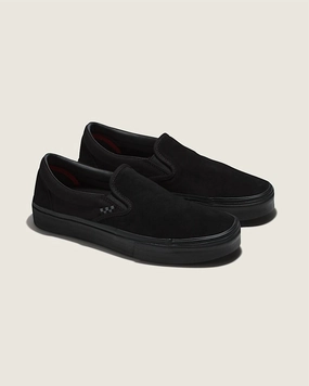 occasional wear shoe functionality running in a gulf area shoes Unisex Skate Slip-On Shoe In Black