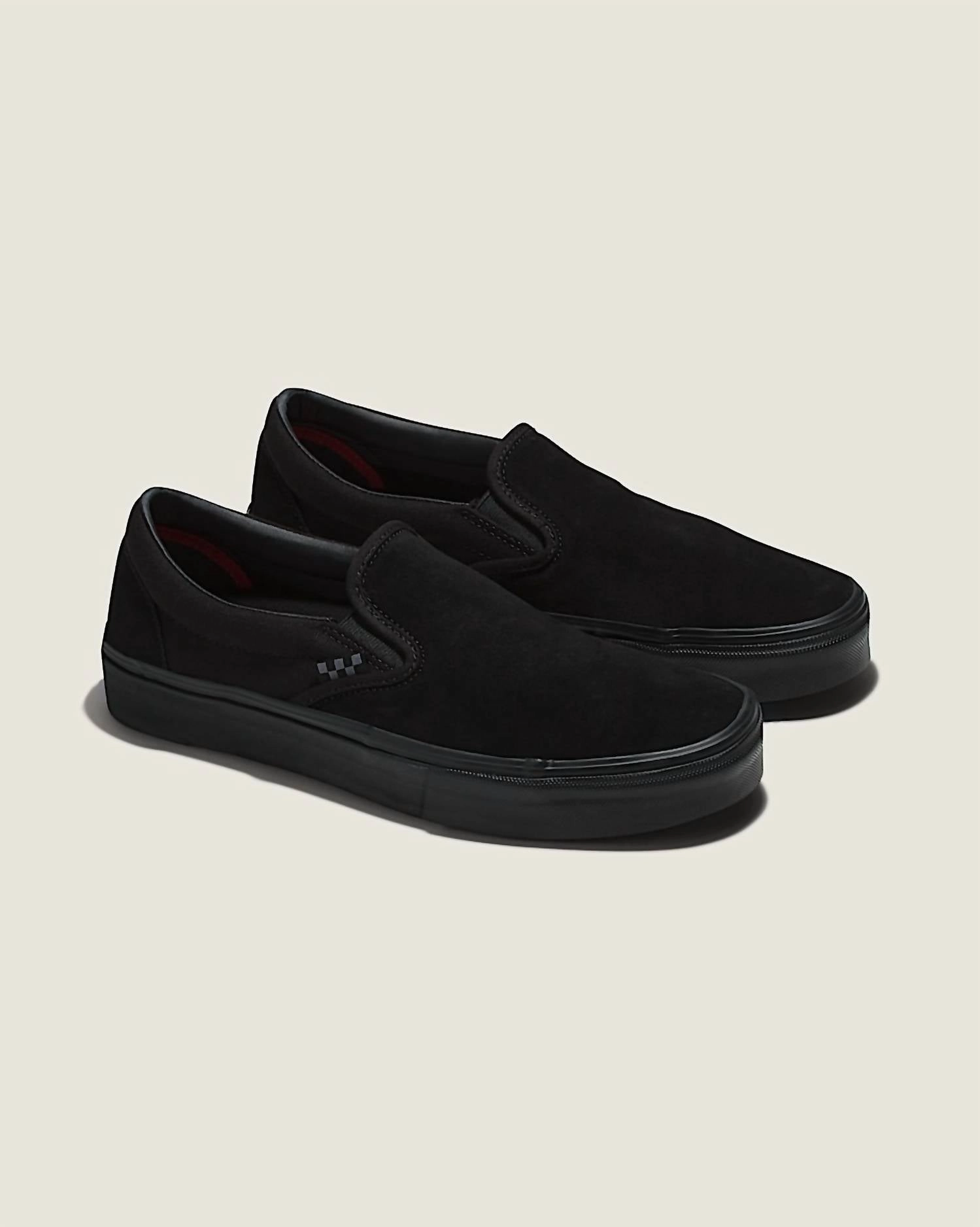occasional wear shoe functionality running in a gulf area shoes Unisex Skate Slip-On Shoe In Black