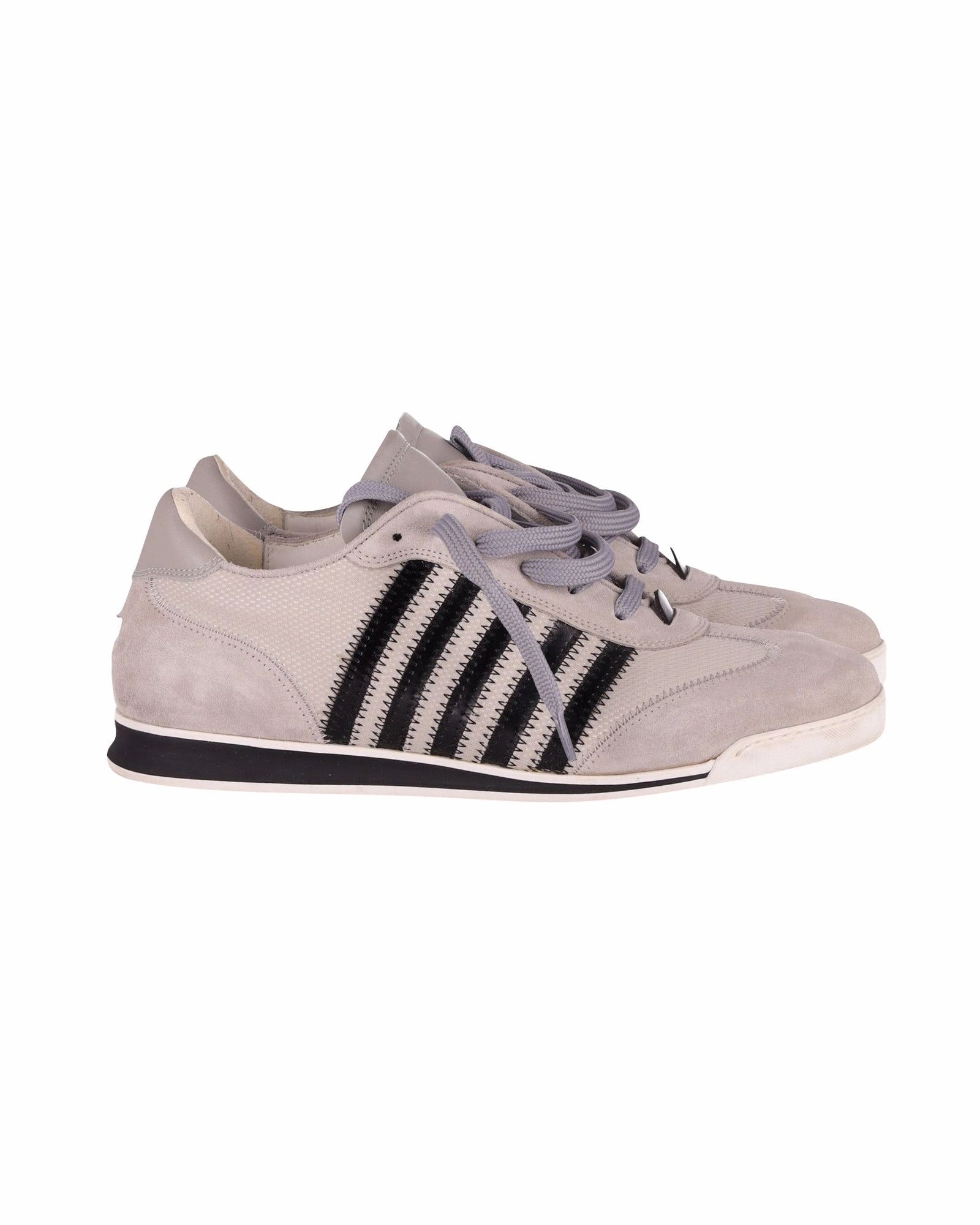 instep - strap shoes Dsquared2 Striped Low Top Sneakers in Light Gray Suede