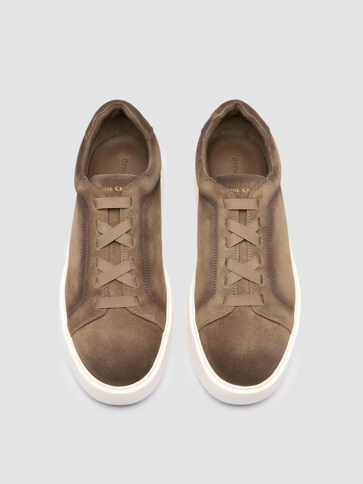 SLOUCH 001 - Taupe Suede Low Top Sneakers reflective running shoes