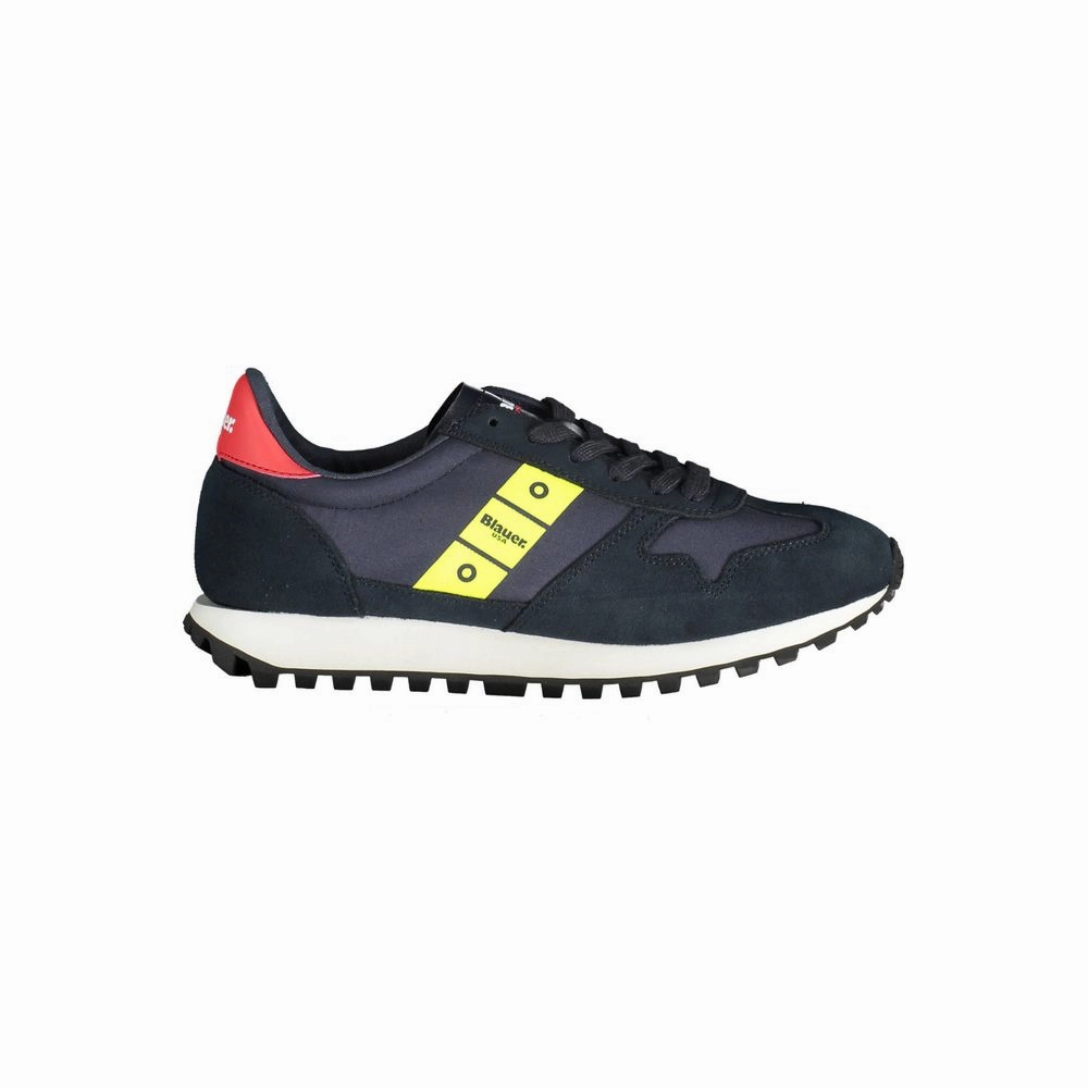Blauer Polyester Men's Sneaker Motivational Quotes molded shoes