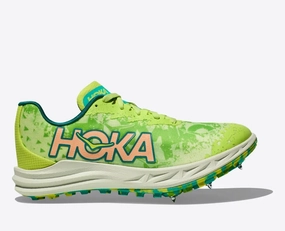 rainy running Hoka One One Crescendo XC Men's US 8 Green Spikeless Track Running Shoes EEE3729
