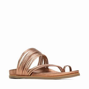 EOS Women's Carmella Toe Loop Sandal in Copper Gloss Finish