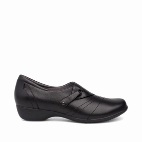 Subtle Fashion Dansko Women's Franny Leather Slip On Heeled Shoes in Black