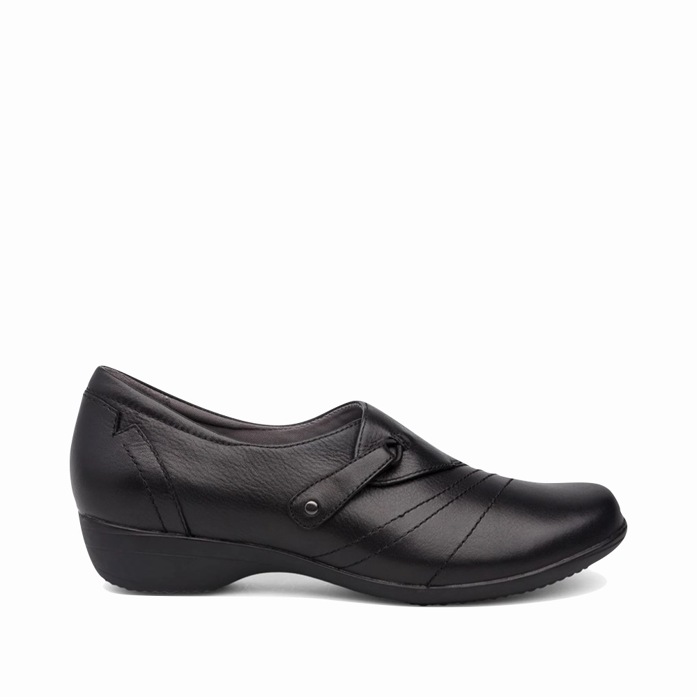 Subtle Fashion Dansko Women's Franny Leather Slip On Heeled Shoes in Black