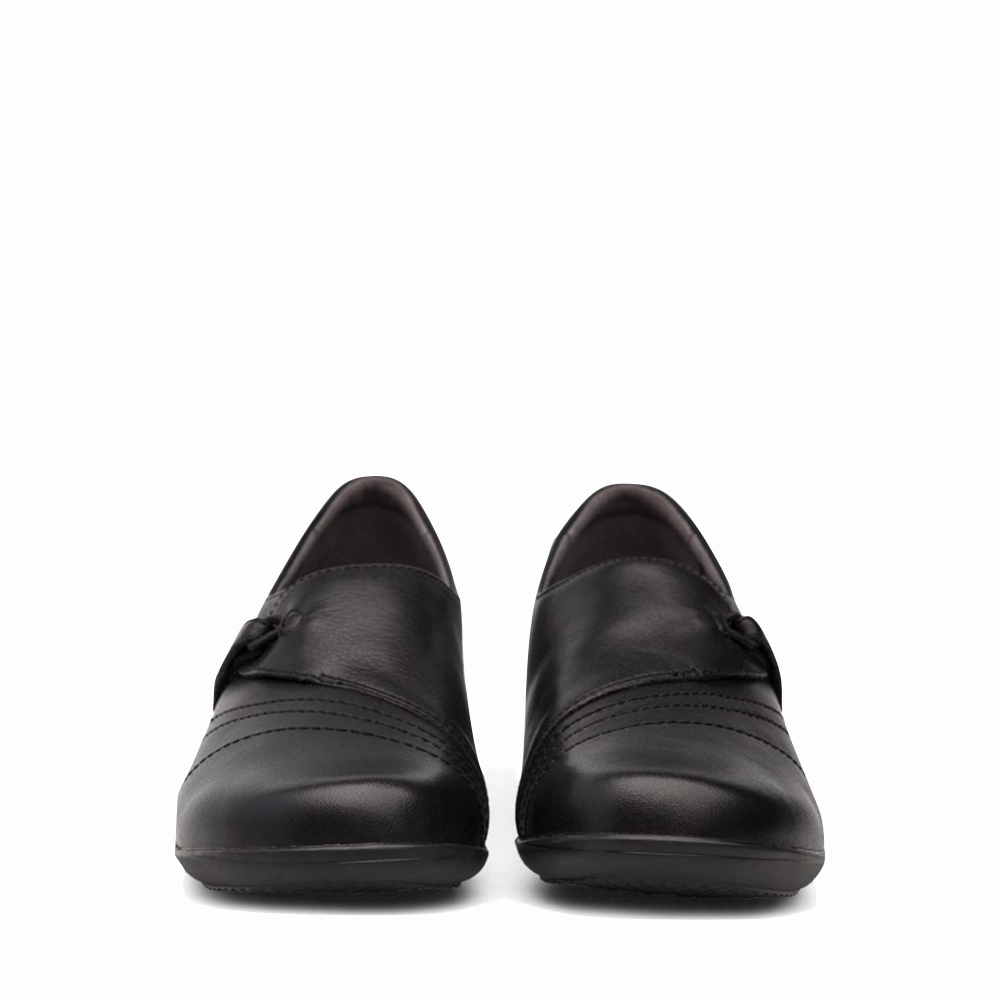 Heel Fit Reliable Dansko Women's Franny Leather Slip On Heeled Shoes in Black