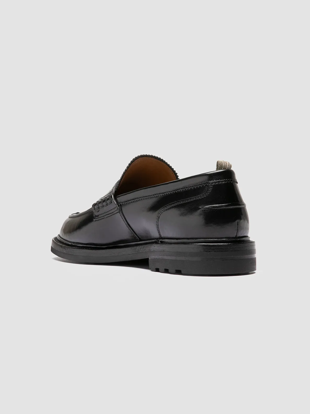 SAX FLEXI 001 - Black Leather Penny Loafers Lined Structure Creative Office