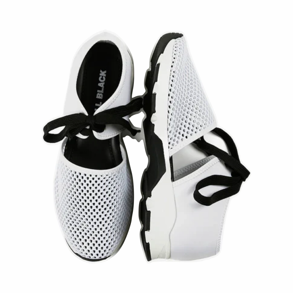 Run Errands All Black Women's Amazing Mesh Sneaker in White