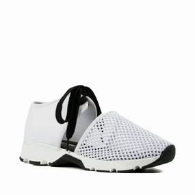 Comfort Enhancement Metro Go All Black Women's Amazing Mesh Sneaker in White