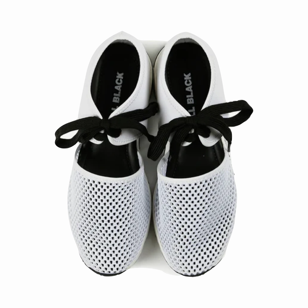 All Black Women's Amazing Mesh Sneaker in White Shockproof Heel