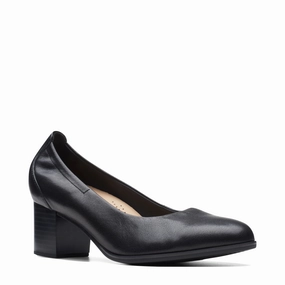 Modern Look Clarks Women's Loken Step Leather Heeled Pump in Black