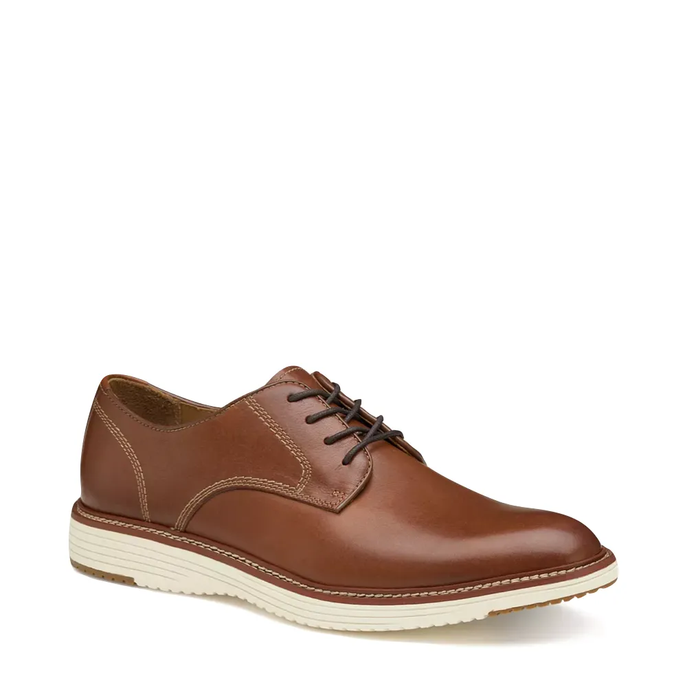 Grab Fit Crisp Look Johnston & Murphy Men's Upton Plain Toe Leather Lace Oxford in Tan