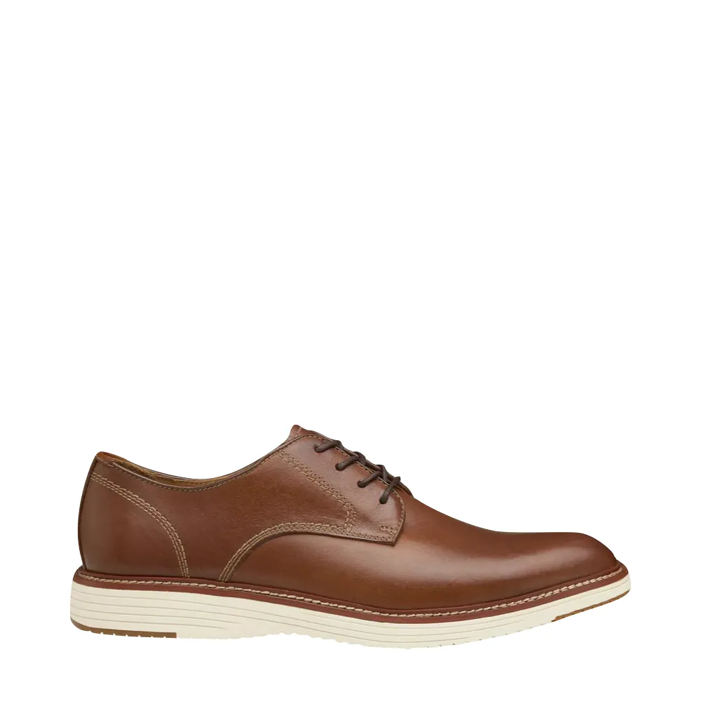 Dance Fit Johnston & Murphy Men's Upton Plain Toe Leather Lace Oxford in Tan