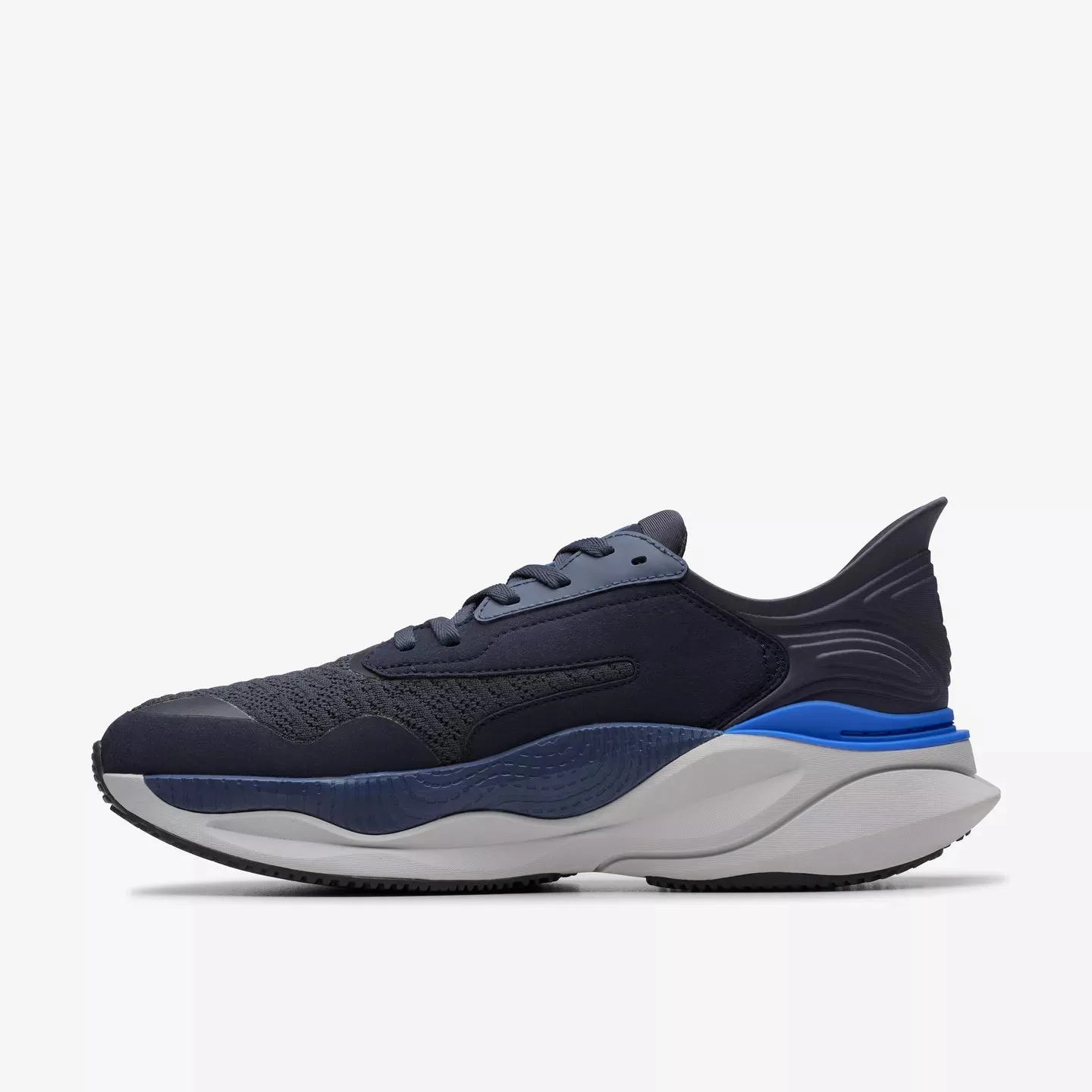running in university tracks shoes cushioning - feature shoes Clarks Men's Pace Sneaker in Navy