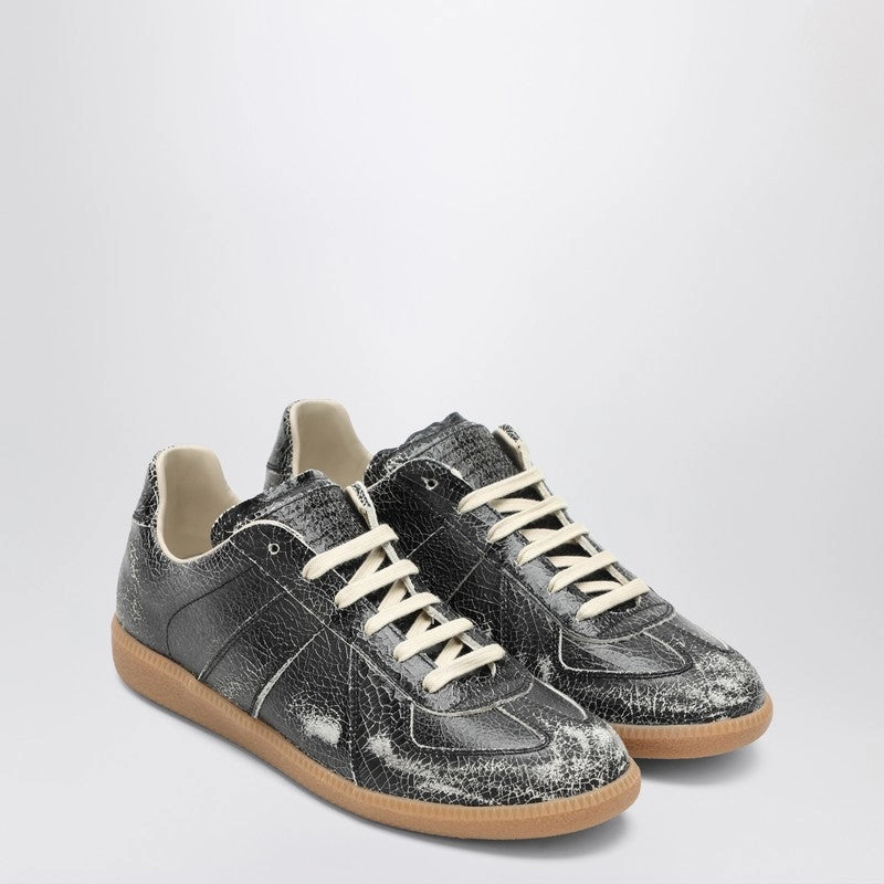 foot biomechanics Maison Margiela Men's Cracked Leather Replica Sneakers