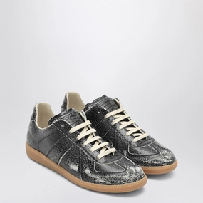 Maison Margiela Men's Cracked Leather Replica Sneakers competitive - runner kevlar - upper shoes