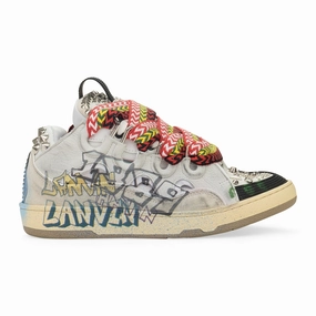 Single color preference Flat Ground WHITE/SILVER CURB SNEAKERS