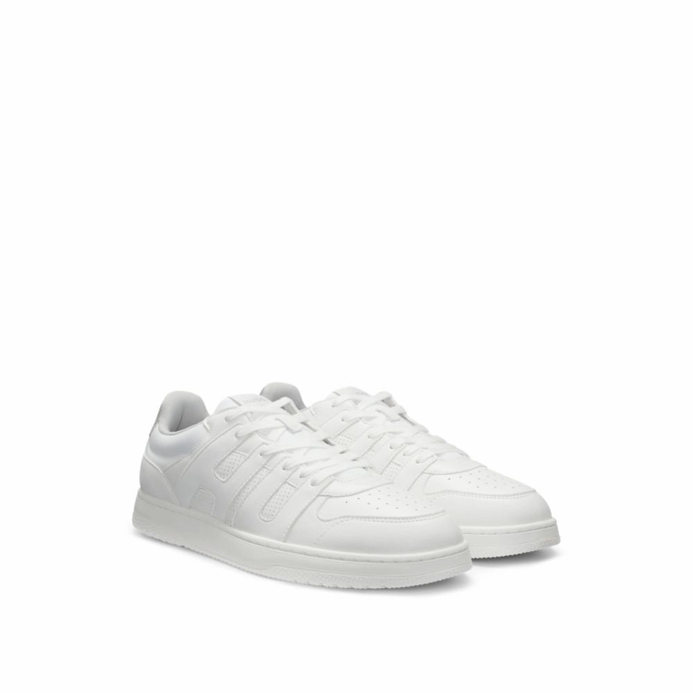 Faux-leather trainers with logo uppers turf shoes Athletic Performance