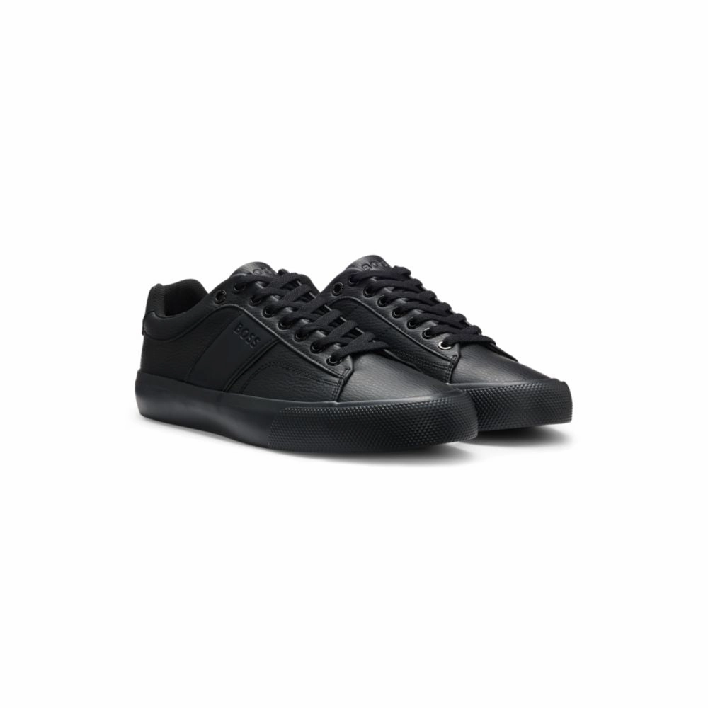 odor - control shoes Stability running Faux-leather trainers with plain and grained textures