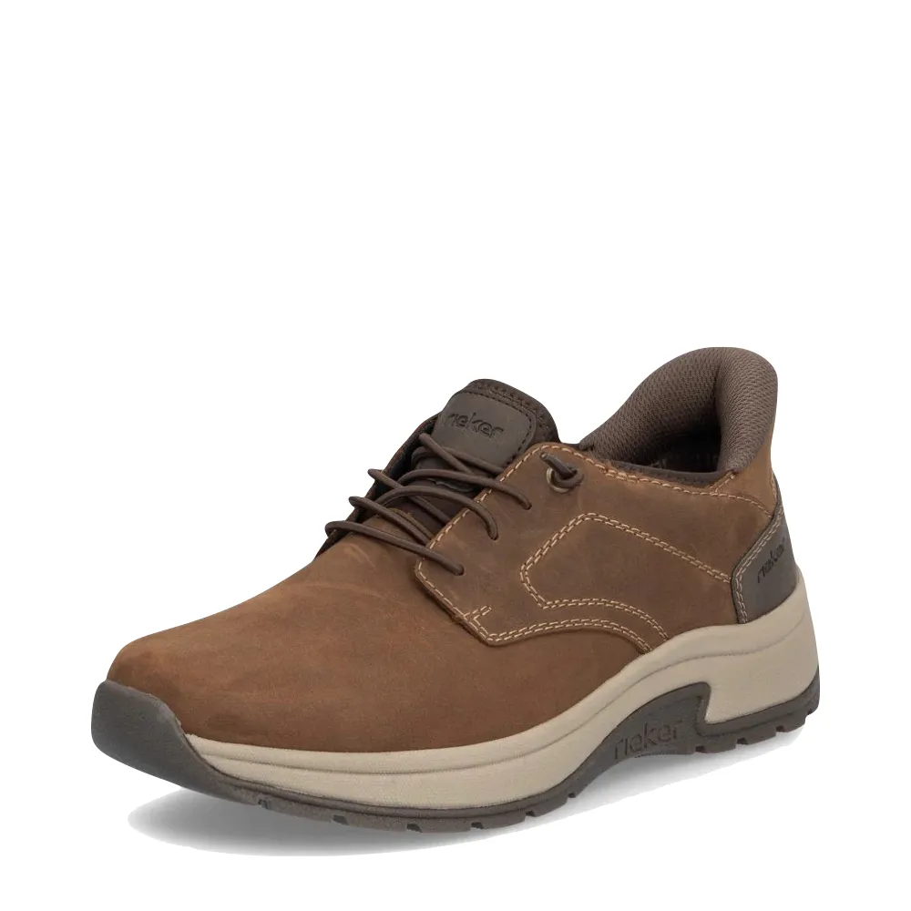 Rieker Men's Bruce 50 Elastic Lace Shoe in Brown Zen Style