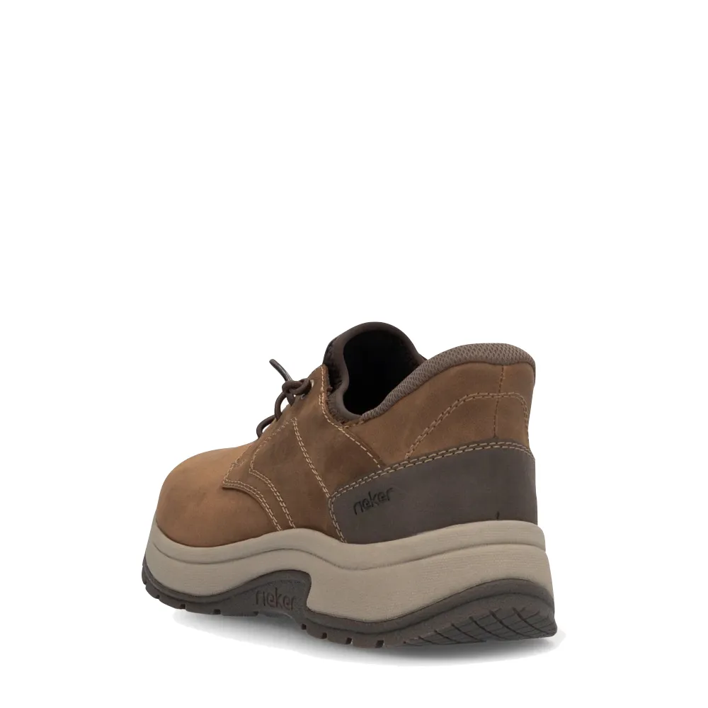 Train Hike Youth Pick Rieker Men's Bruce 50 Elastic Lace Shoe in Brown