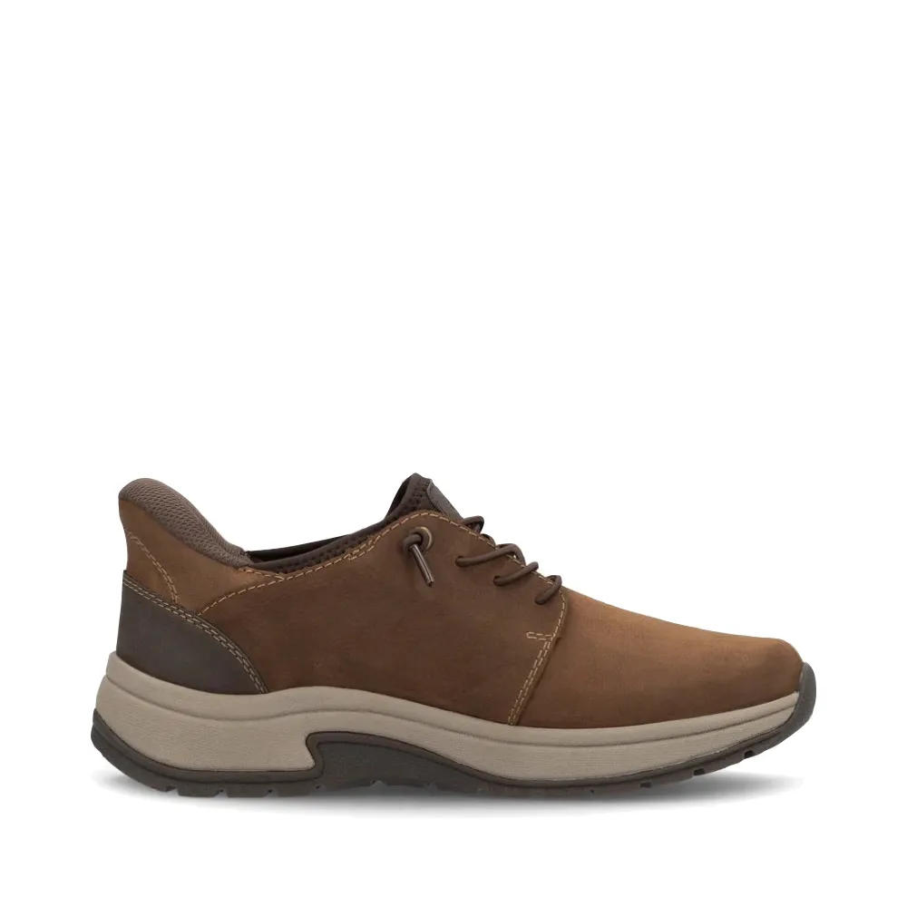 Quiet Traction light feel Rieker Men's Bruce 50 Elastic Lace Shoe in Brown