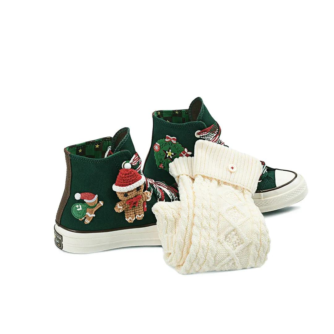 Converse - Unisex Chuck 70 X-Mas Gingerbread & Knit Sock High Top Shoes (A12455C) City Rush Outdoor Errands