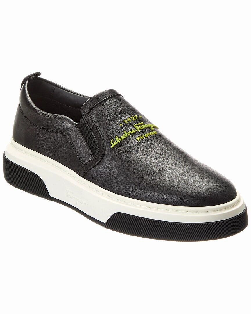 heavy - duty rubber shoe substance marathoning Ferragamo Cassina Saddle Leather Sneaker
