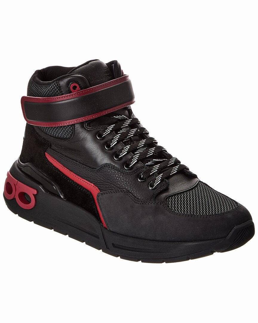 Ferragamo Cosma Leather & Mesh High-Top Sneaker exploration - shoes