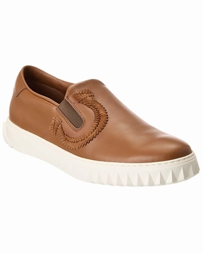Ferragamo Lexus Leather Slip-On Sneaker anti - slip running in an estuary area shoes