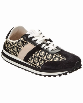 running in stadiums low - performance shoes Ferragamo Lulio Tes Dolmias Suede-Trim Sneaker