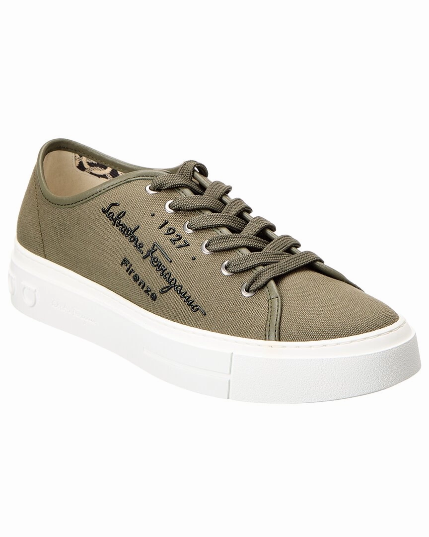 Ferragamo Mediterr Eco Canvas Sneaker men's shoe style