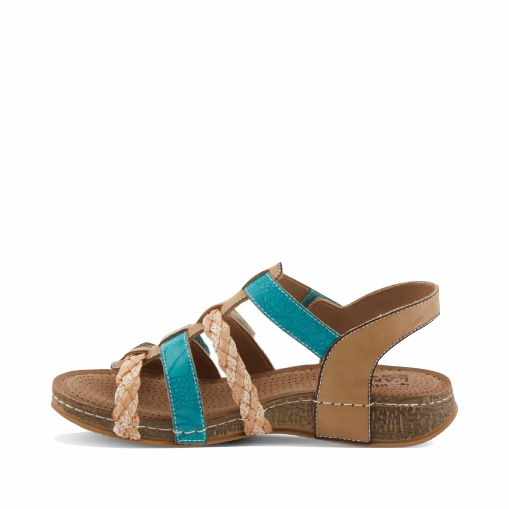 Spring Step Women's Delila Sandal in Blue Multi Cozy Choice