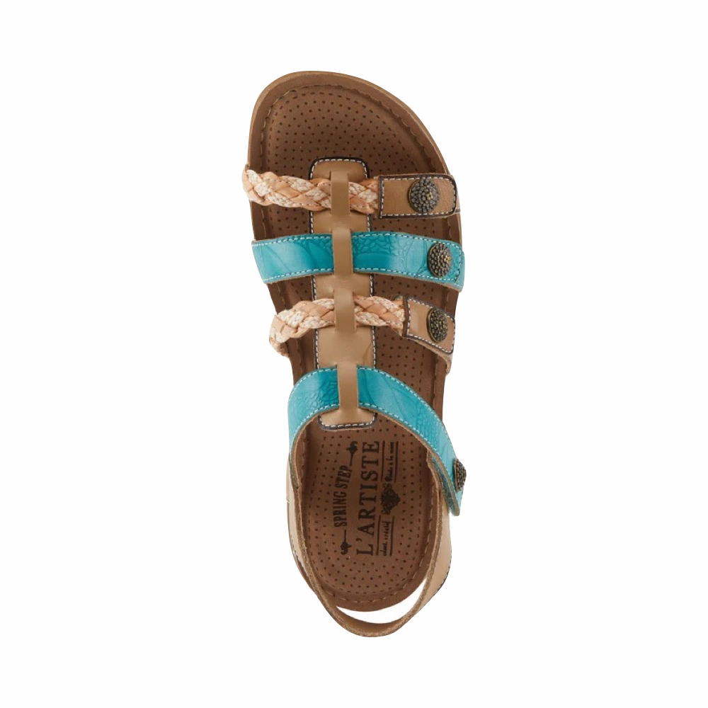 Weave Style Spring Step Women's Delila Sandal in Blue Multi