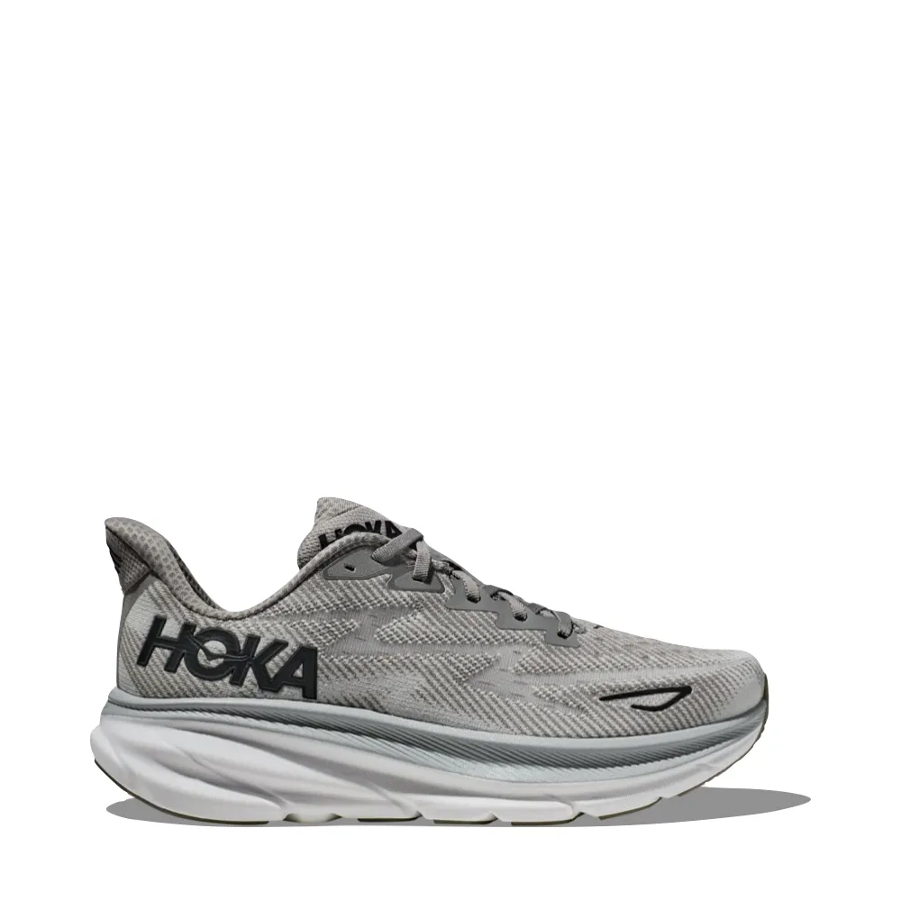Hoka Men's Clifton 9 Sneaker in Harbor Mist/Black Tide Path