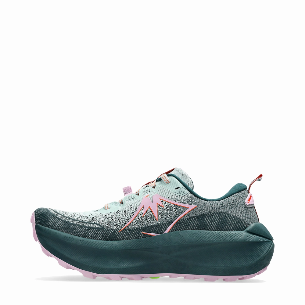 Asics Women's Trabuco 4 Sneaker in Cold Moss/Nova Orange Slip   resistant   sole Simple Edge