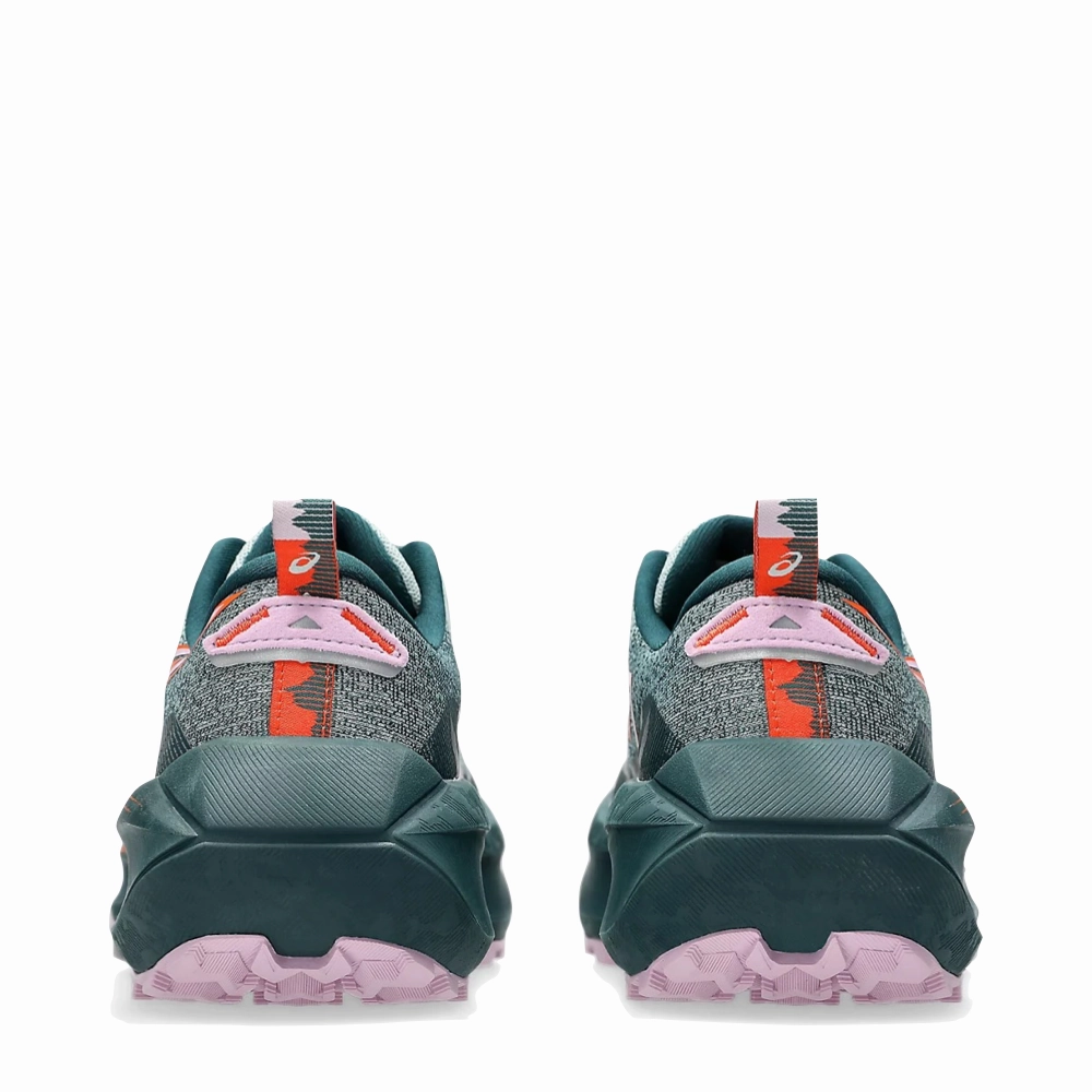 Slow Jog Universal Style Asics Women's Trabuco 4 Sneaker in Cold Moss/Nova Orange