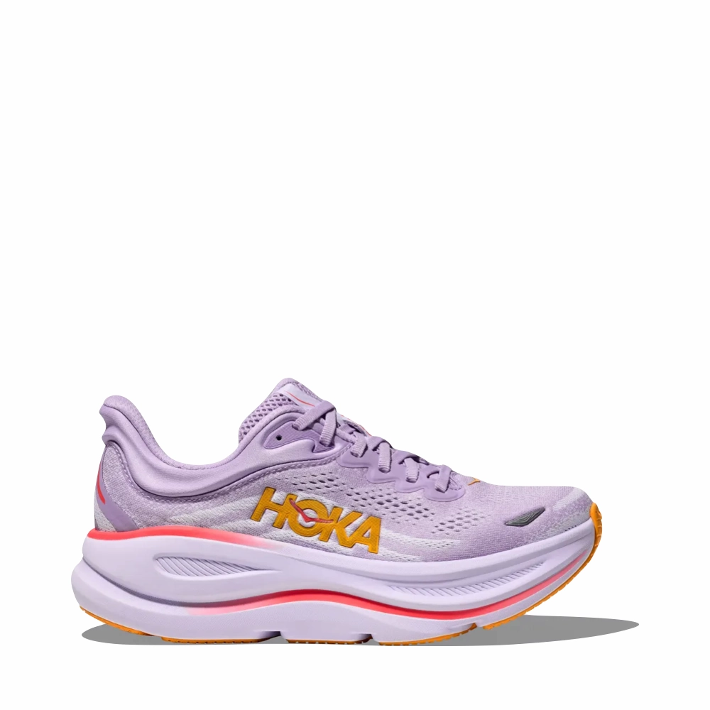 Layered Cushion Weightless Feel Hoka Women's Bondi 9 Sneaker in Aster Flower/Starlight Glow