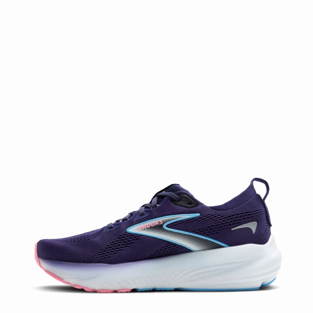 Model Day Freedom Walk Brooks Women's Glycerin GTS 22 Sneaker in Blue Ribbon/Peacoat/Dianthus