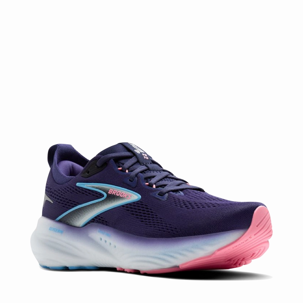 Roam Free Brooks Women's Glycerin GTS 22 Sneaker in Blue Ribbon/Peacoat/Dianthus