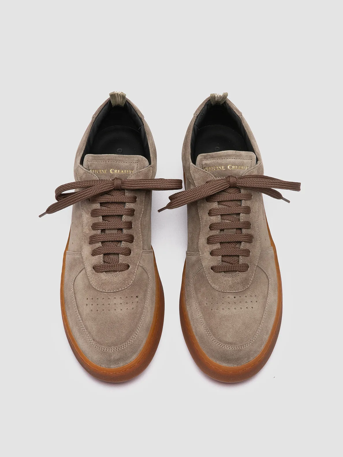 running strength training ASSET 001 - Taupe Suede Low Top Sneakers