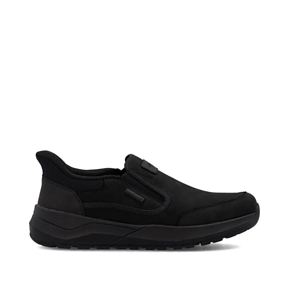 Shade Step Tidy Style Rieker Men's Thorben 52 Slip On in Schwarz Black