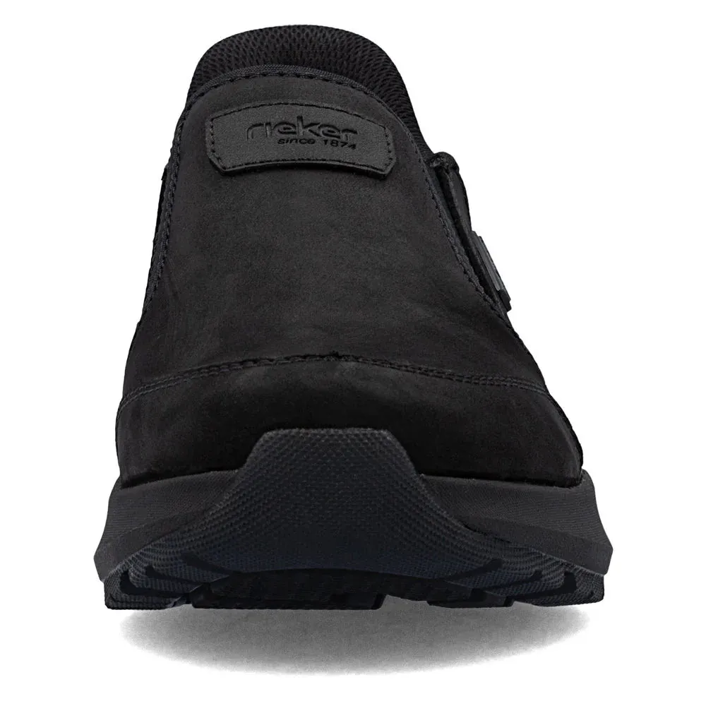 Flexible Arch River Path Rieker Men's Thorben 52 Slip On in Schwarz Black