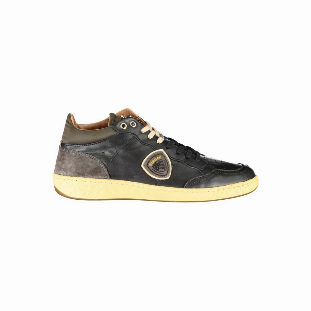 running in evening Blauer Sleek  Lace-Up Sneakers with Contrast Men's Details